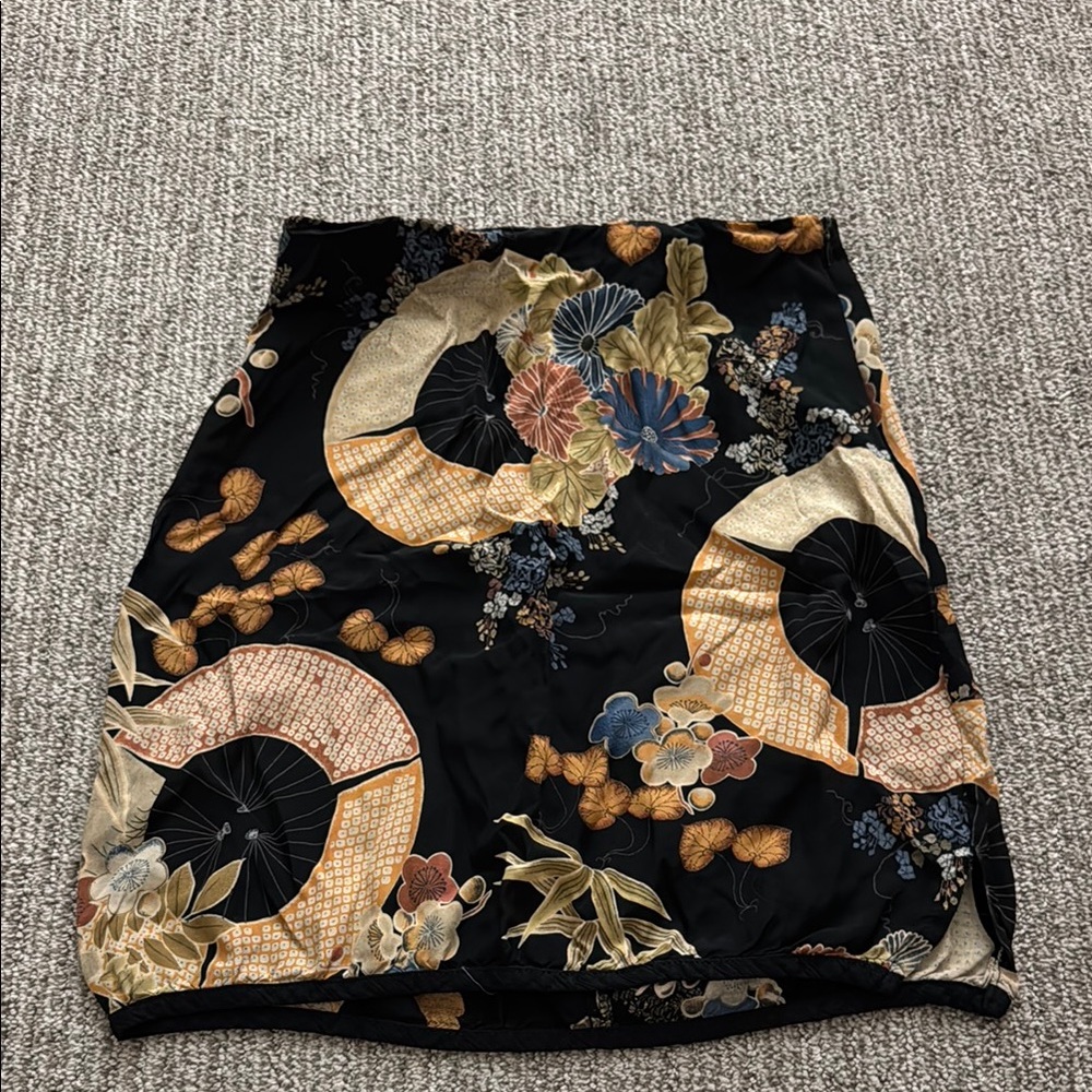 Vintage Clio Cream and Blue floral Skirt